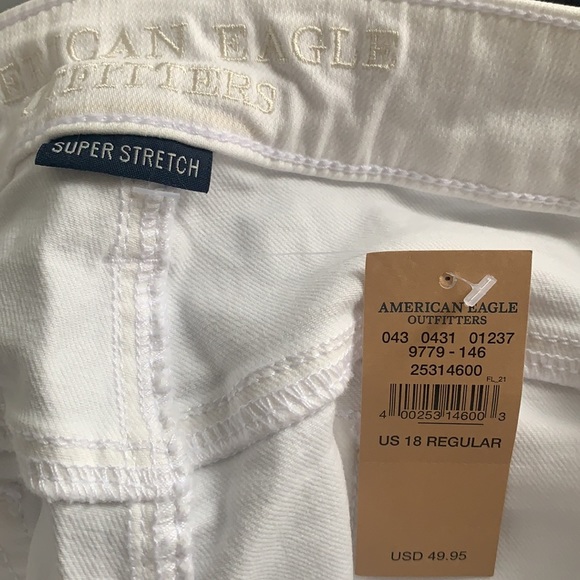 New American Eagle Low Rise Gleam White Stretch Jeggings - Picture 8 of 11